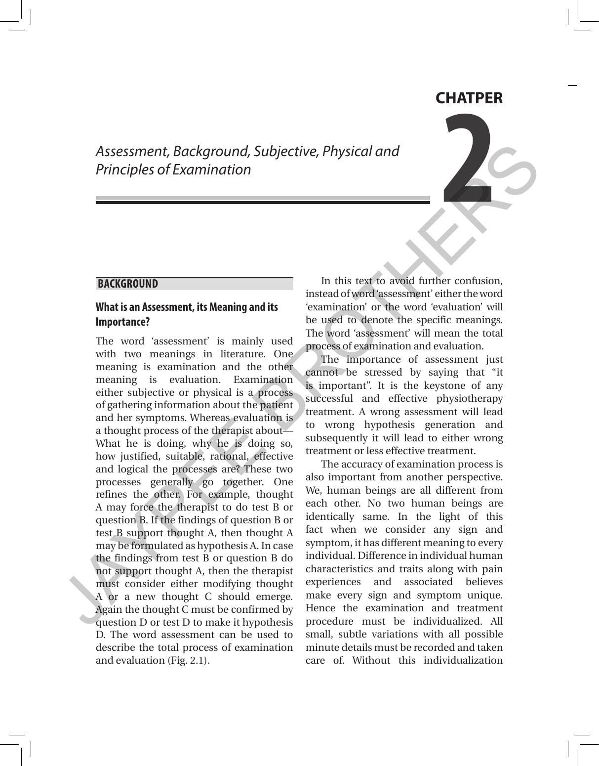 MANIPULATIVE PHYSIOTHERAPY ASSESSMENT, TREATMENT AND IMPROVISATION 2