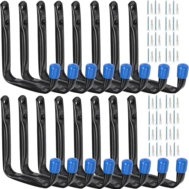 16 Pcs Heavy Duty J Hook Wall Mount Hangers for Garage Storage & Tools
