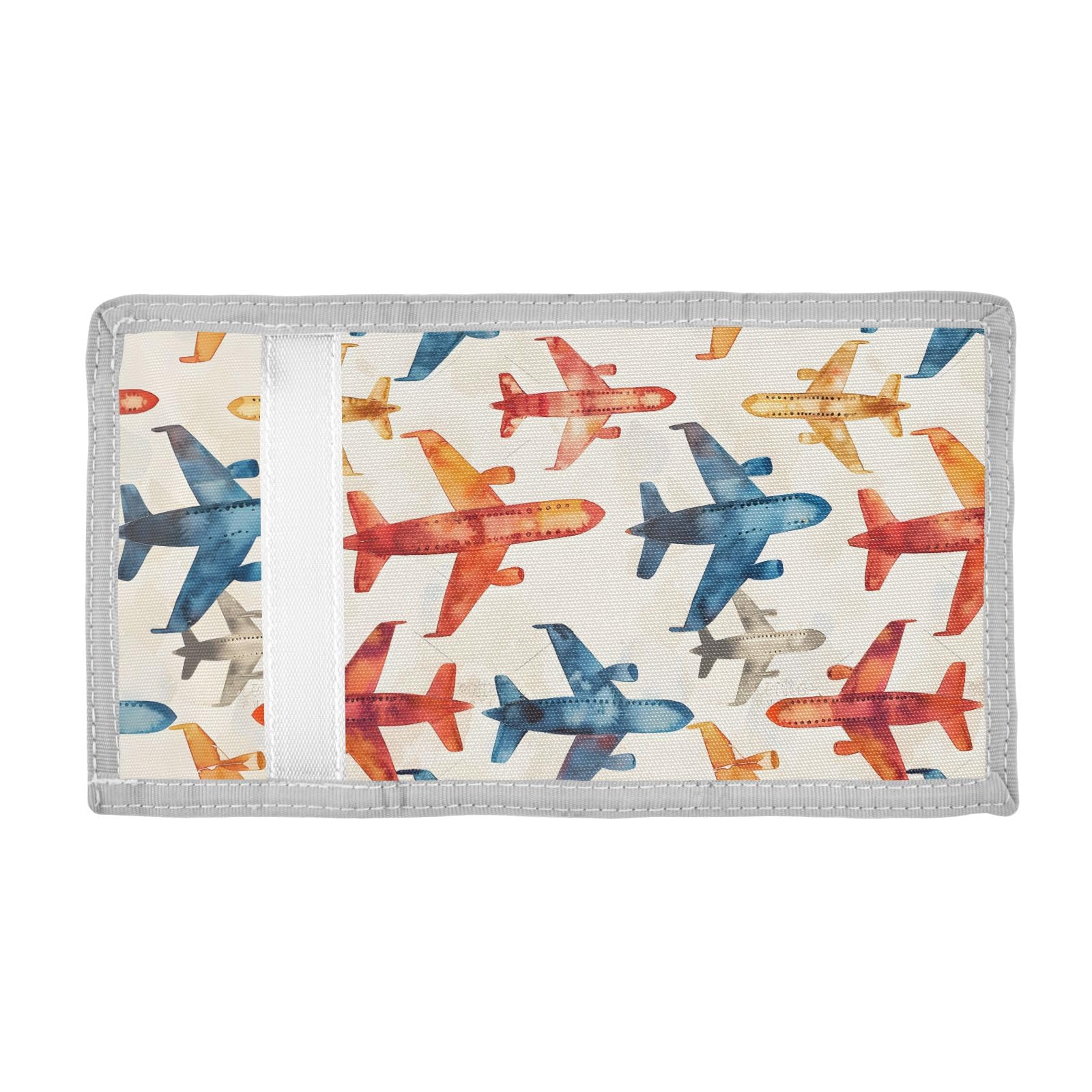 ALAZA Kids Wallets for Boys Girls Toddler Trifold Wallet Children Small Plane Watercolor with Zipper Coin Pocket