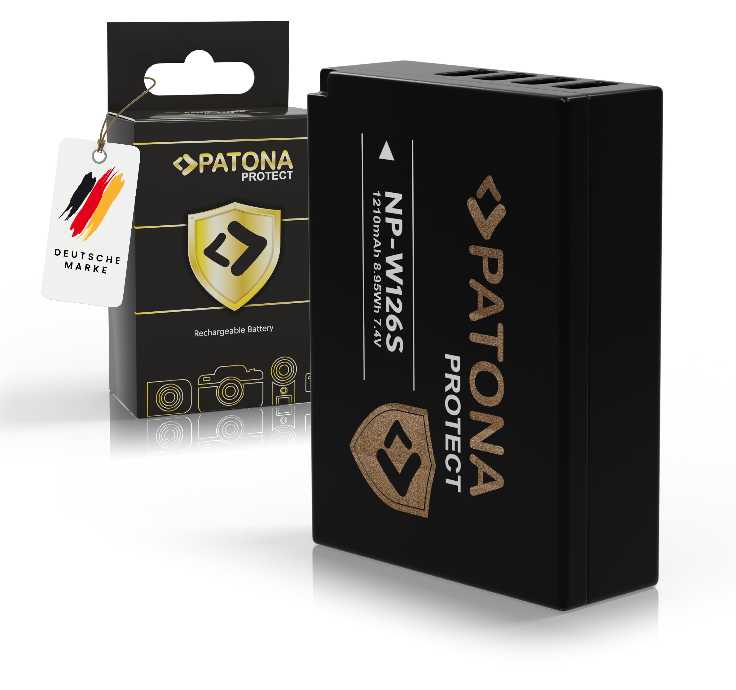PATONA Kit Dual LCD Chargeur USB-C & Batterie 2X NP-W126S Protect 1210mAh | Compatible avec Fujifilm FinePix X-M5 X-M1 X100F X100V XT3 XA3 XA5, NTC-Sensor & étui protecteur