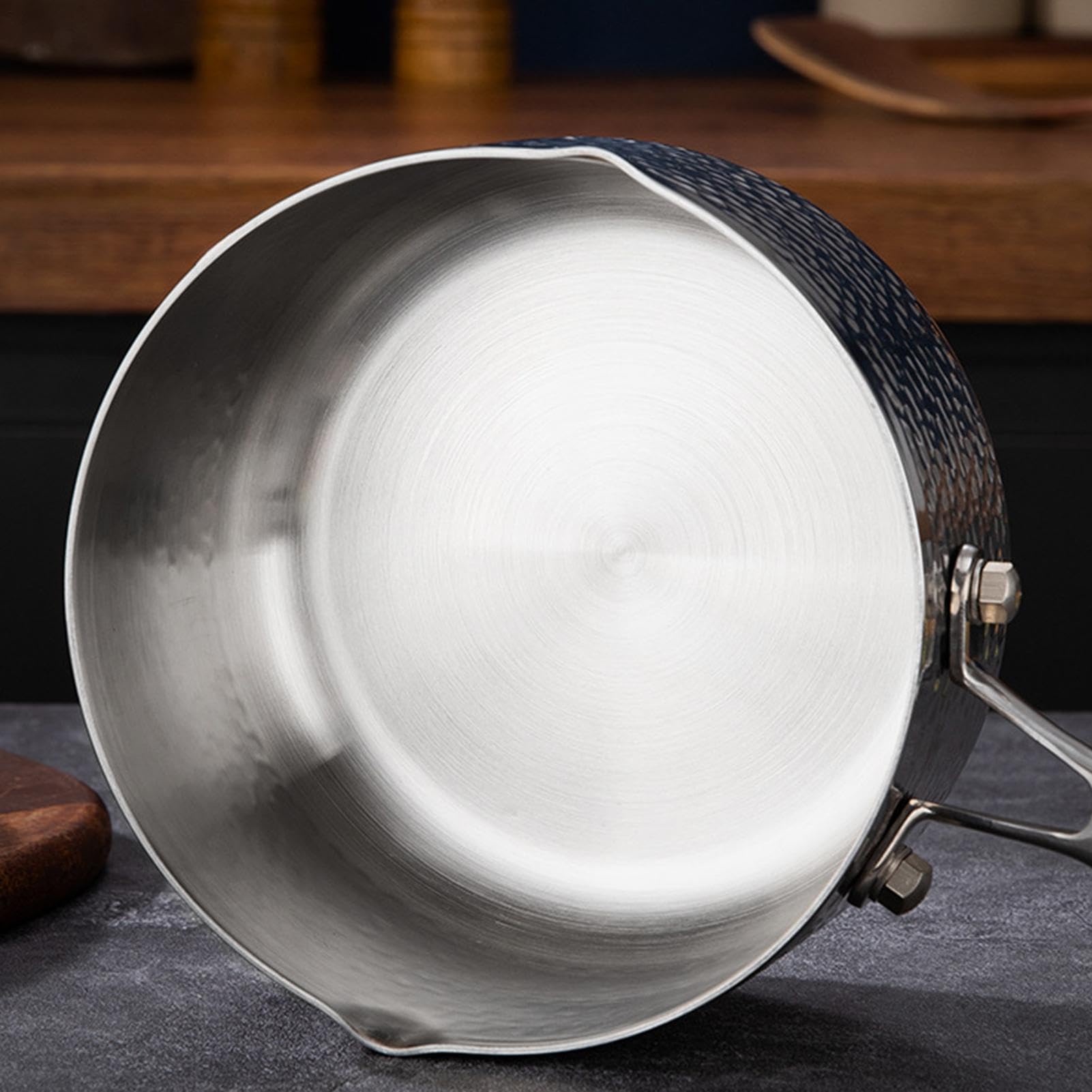 Rondel Patelnia Do Gotowania Ze Stali Nierdzewnej O Rączce 16 Cm | Mały Rondel Do Sosów Z Pokrywką Na Zewnątrz W Ogrodzie Na Biwaku Piknik Podwórko Restauracja Kuchnia I Dom
