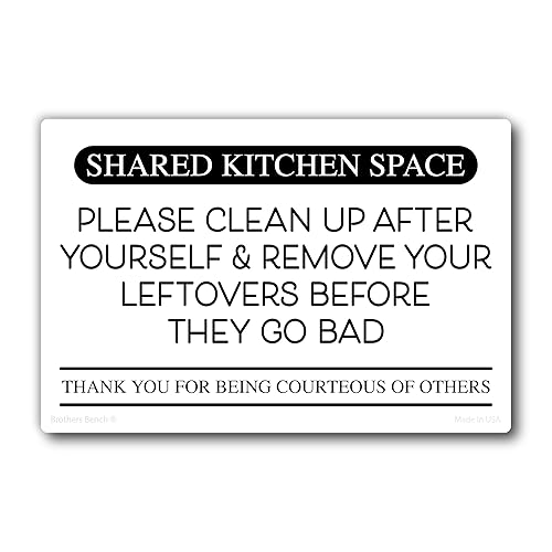 Clean Up After Yourself Sign, 6x4 in Fridge Magnet, Break