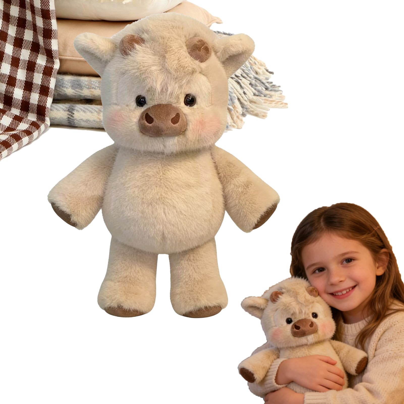 Peluche De V aca Grande Y Suave, 45 Cm. Adorable Peluche De V aca Corriendo, Muñeco Coleccionable De Ternero De Dibujos Animados, Juguetes Interactivos De Animales Para El Hogar, Habitación Infantil
