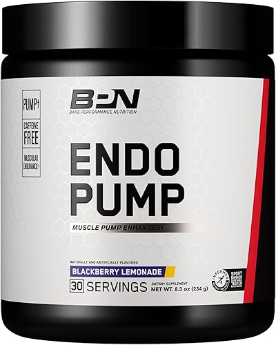 BARE PERFORMANCE NUTRITION, BPN Endo Pump - Potenciador de bomba muscular preentrenamiento, mayor flujo sanguíneotransporte de oxígeno a los