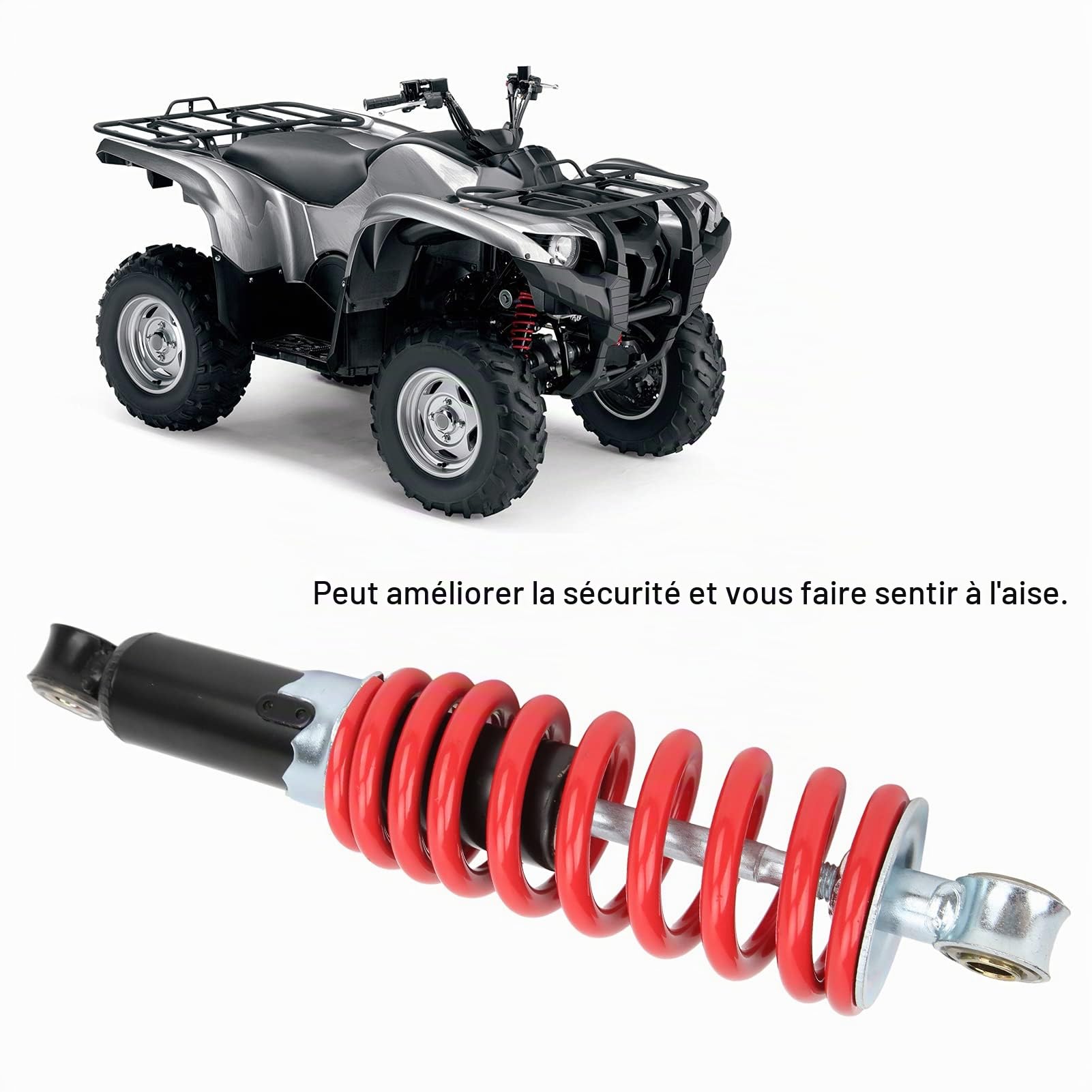 Amortisseur de Moto Universel, 260mm Amortisseur Avant, Suspension Arrière, Réglable Remplacement Amortisseurs pour Motos 70-125 CC, Moto Tout-terrain, VTT