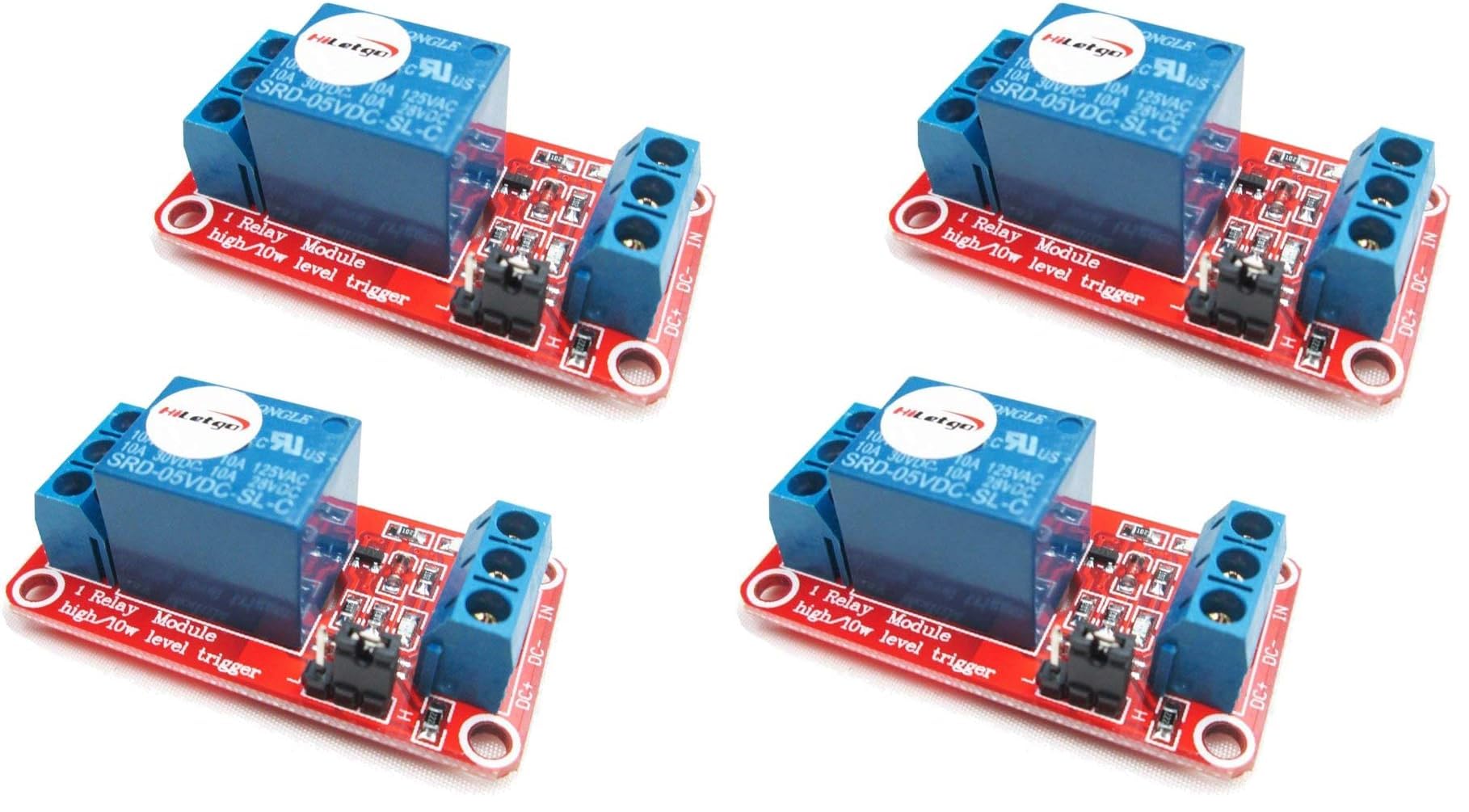 HiLetgo 2pcs 5V One Channel Relay Module Relay Switch with OPTO Isolation High Low Level Trigger (Pack of 2)