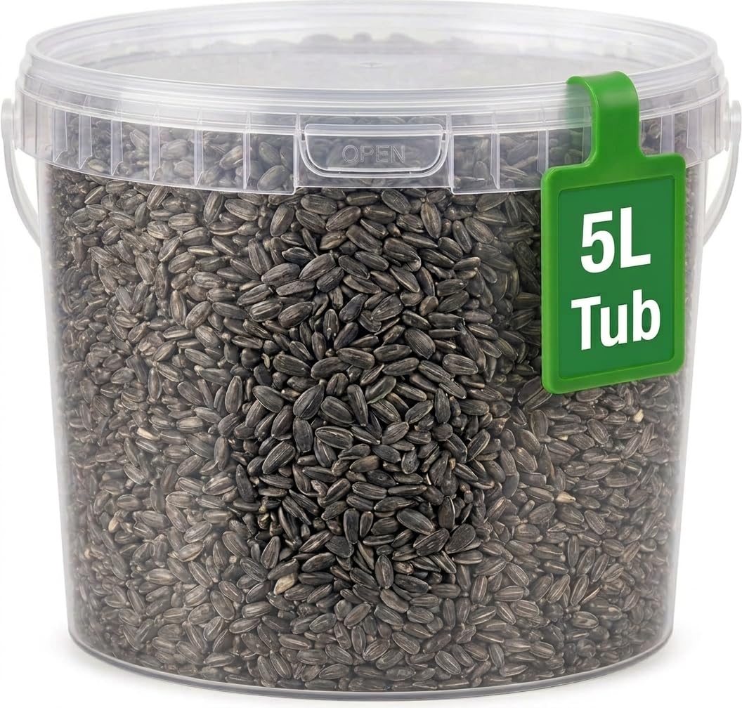 Premiun Black Sunflower Seed Wild Bird Food, 5 Litre Tub
