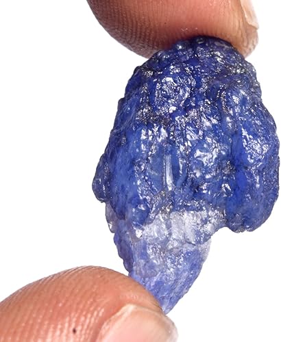 Miniatura 3 de Piedra natal de septiembre Zafiro en bruto natural 21.00 Ct. piedra natal de septiembre Gema de zafiro azul para joyería DP-596, Gema, azul