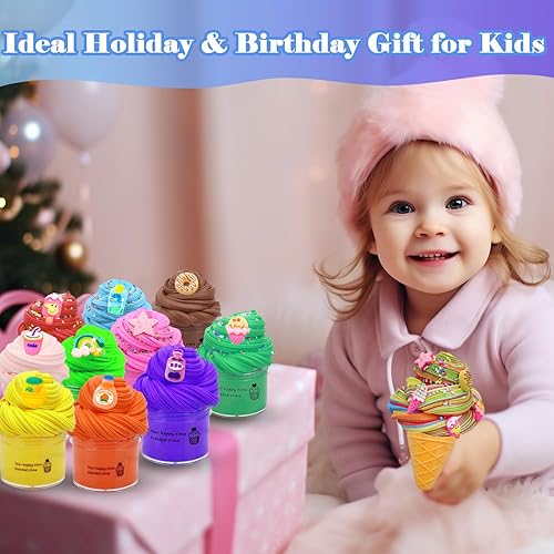 Miniatura 7 de Kit de limo de mantequilla de fresa de 10.1 fl oz, juguete súper suave y antiadherente, juguetes educativos de limo para niños, juguetes de lodos