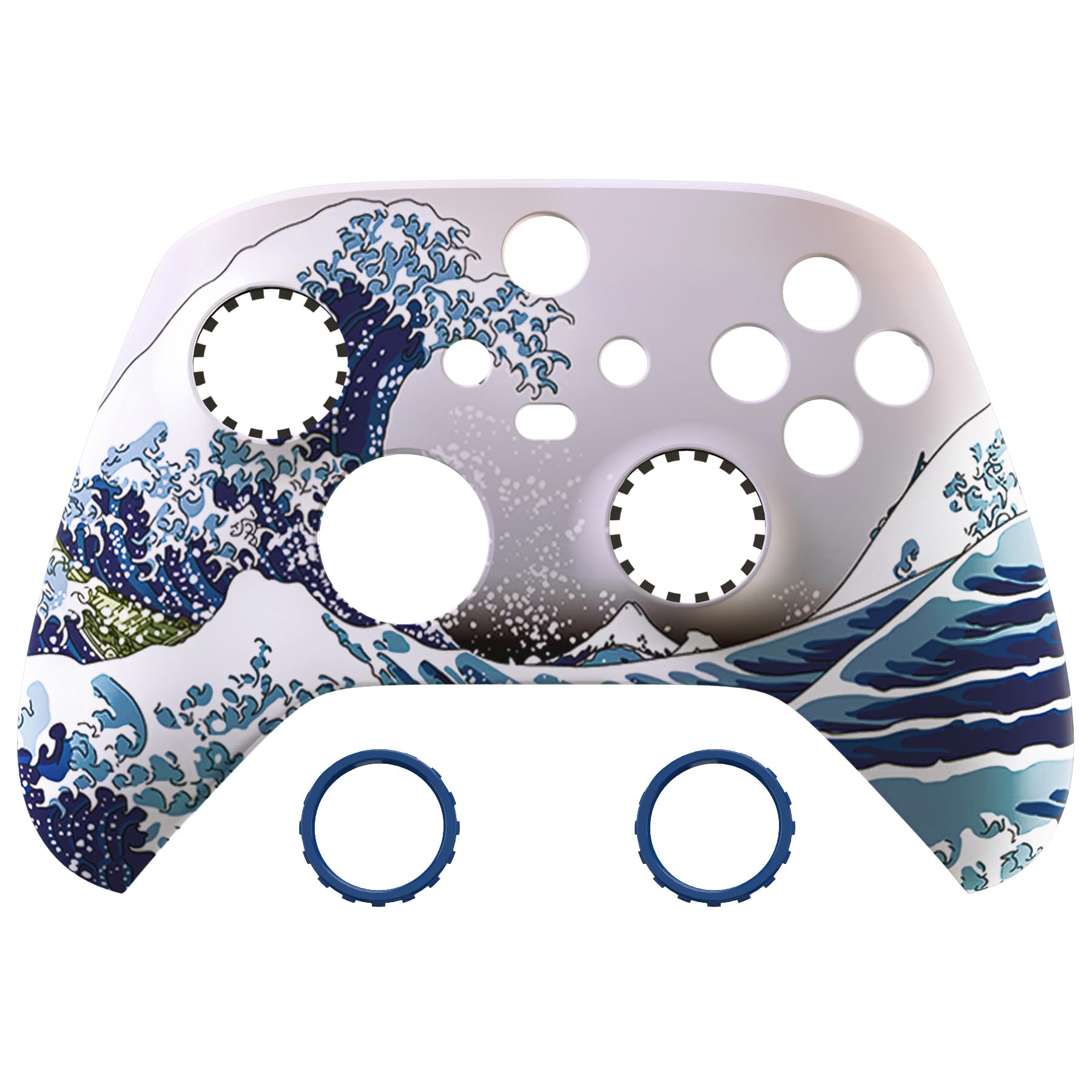 eXtremeRate Cover per Xbox Series X S Joystick,Custodia Copertura Scocca Frontale Anelli Accessori Ricambio per Xbox Core Controller Model 1914,ASR Versione-Grande Onda