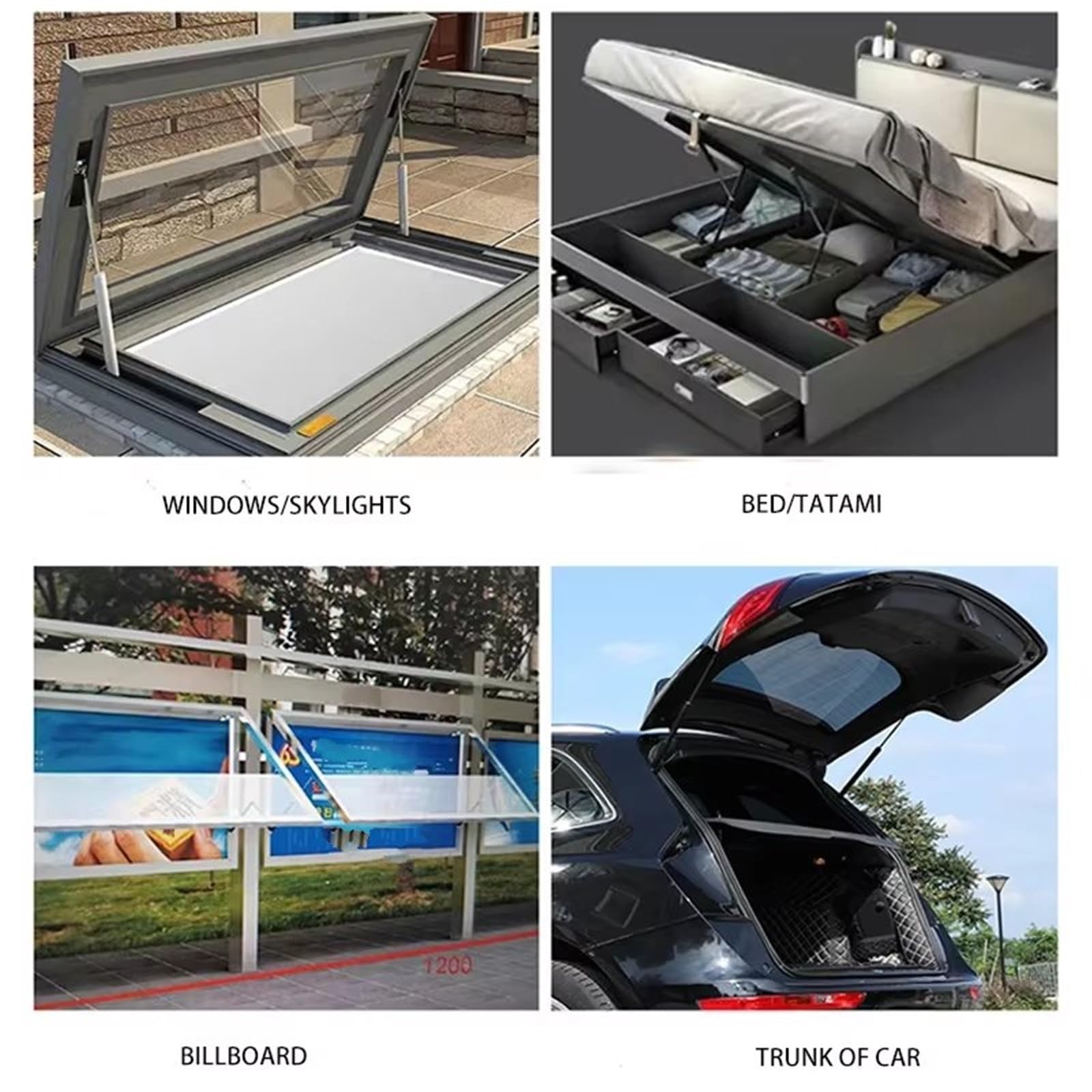 heckklappendämp 1PC 400N/90LB 8X18 Gasdruckfedern Enden Requisiten Shock Lift Unterstützt RV Bett Plattform Luke Aufzüge Für Boot Strut Bar(YQ 8 18-260-600)