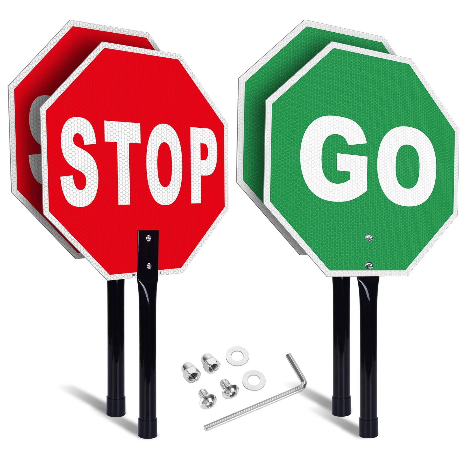 DIESOTT Stop Go Sign with Handle, 13