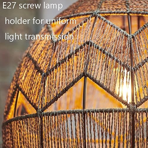 Miniatura 4 de Lámpara colgante de tejido de ratán rústico antiguo, hecho a mano, estilo bohemio, para cocina, isla, comedor, sala de estar, lámpara colgante