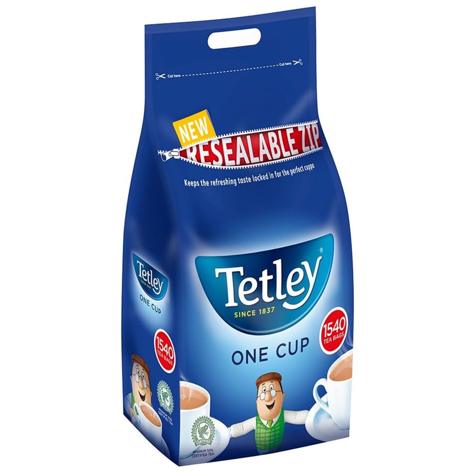 Tetley Original One Cup Black Tea Bags - Bulk Value Pack - Full Flavoured British Brew - Perfect for Breakfast or Anytime - Rainforest Alliance Certified - 1540 Teabags (1 Pack)