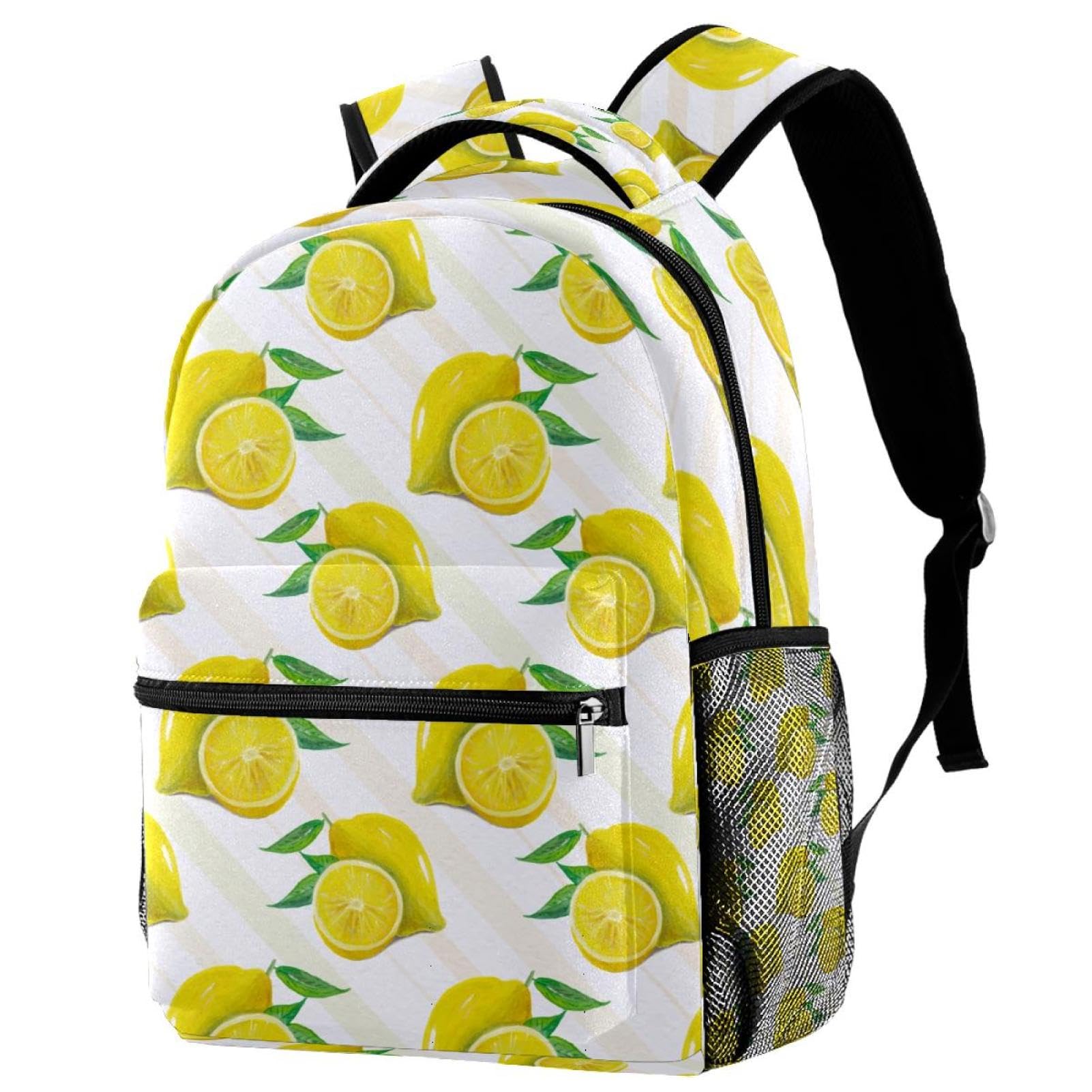 Sac à dos filles et garçons avec motif imprimé citron estival 40cm - 7