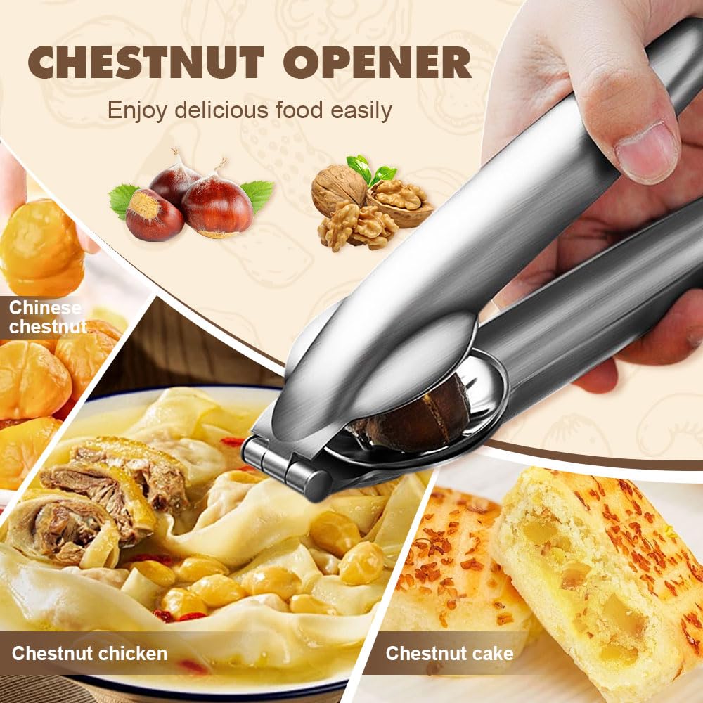 Herramienta cortadora de castañas de acero inoxidable, clip pelador de cocina para castañas (1)