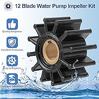 Vista 5 de 09959K 09959K-SHW Kit de impulsor flexible de 12 cuchillas de repuesto para bomba de agua Sherwood G1 G2 G15 G20 G21 G22 G30-2, apto para Sierra