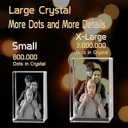 Miniatura 3 de Foto de cristal 3D personalizada con foto 3D grabada en 3D, regalo de imagen grabada con láser 3D con foto para mamá, papá, niños, regalo de Navidad