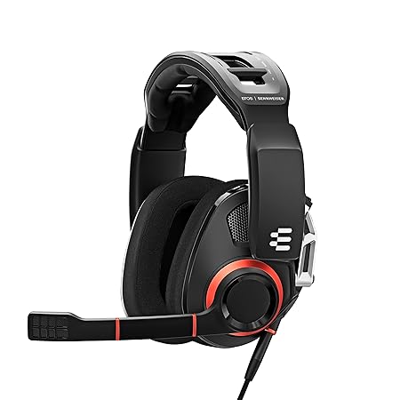 EPOS I SENNHEISER GSP 500 Wired Open Acoustic Gaming Headset, Noise-Cancelling Microphone, Adjustable Headband with Customizable Contact Pressure, Volume Control, PC + Mac + Xbox + PS4, Pro ?Black/Red
