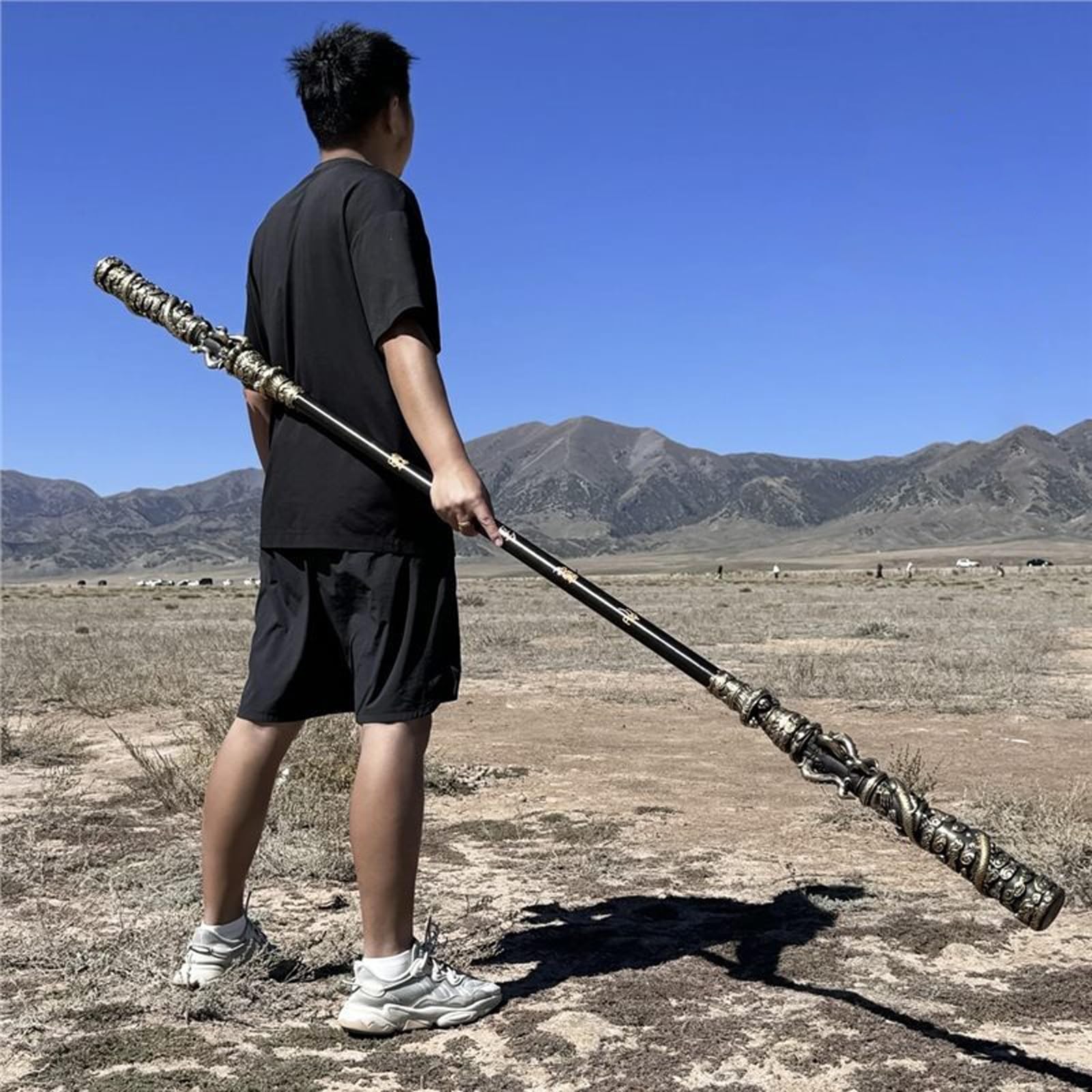 JeCgRrY Black Myth Wukong 5.6FT Monkey King Staff, Black Mythology Toy, Game Collection, Room Decoration Gift