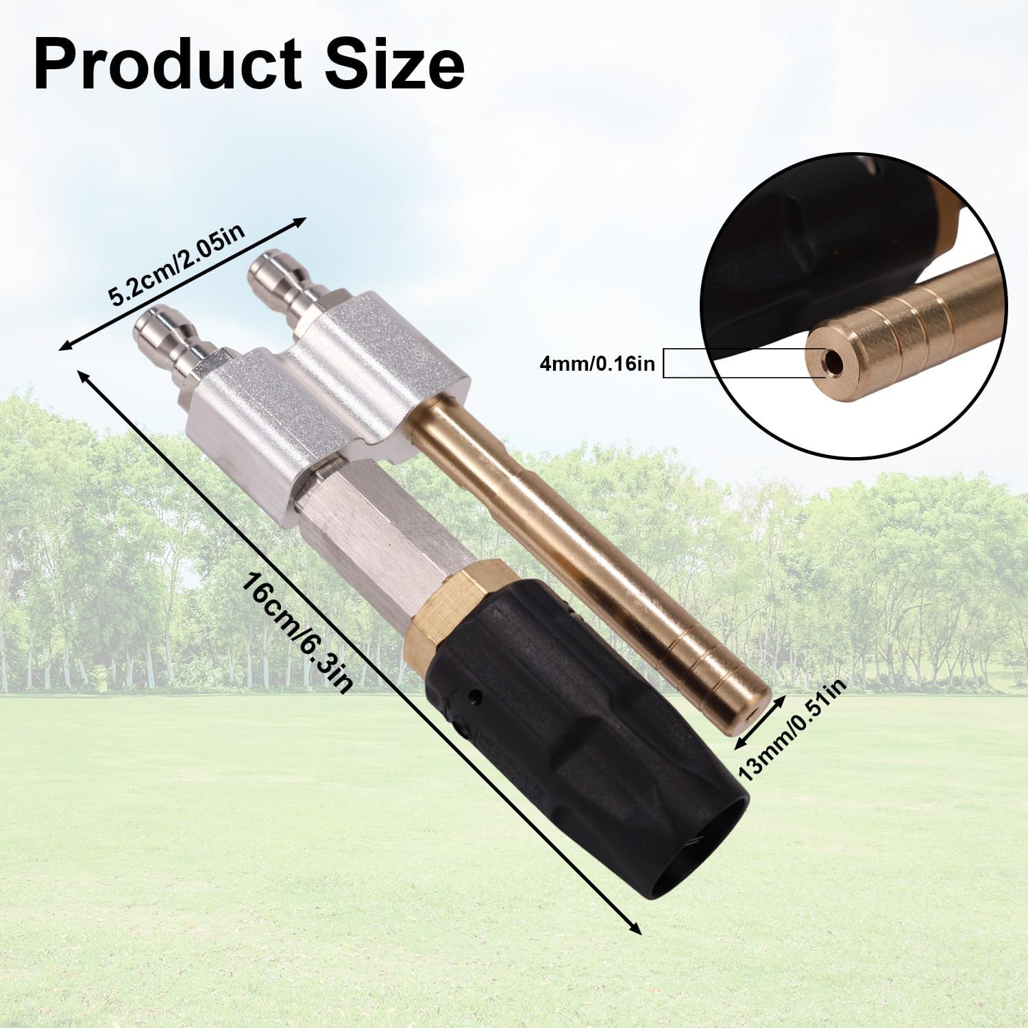 M5 Twist Nozzle, 2-in-1 Adjustable Downstream Soft Wash Gun & Long Range Soap Pump Sprayer Nozzle with 1/4" NPT Connect 3-7 GPM Softwash Power Pressure Washers Tip for Garden Floor Cleaning