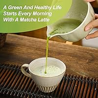Vista 4 de Matcha Whisk Set, Green Matcha Set, 15 OZ Matcha Bowl with Spout, 8 PCS Perfect Matcha Kit for Making Latte Matcha Lover