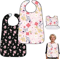 DRADERCH 2 Pezzi Bavaglino Adulti,Bavagli da Adulto Con Strappo,Bavaglini Per Anziani Lavabile e Riutilizzabile,bavaglini adulti anziani,Per Disabile e Pazienti,78 cm X 49cm