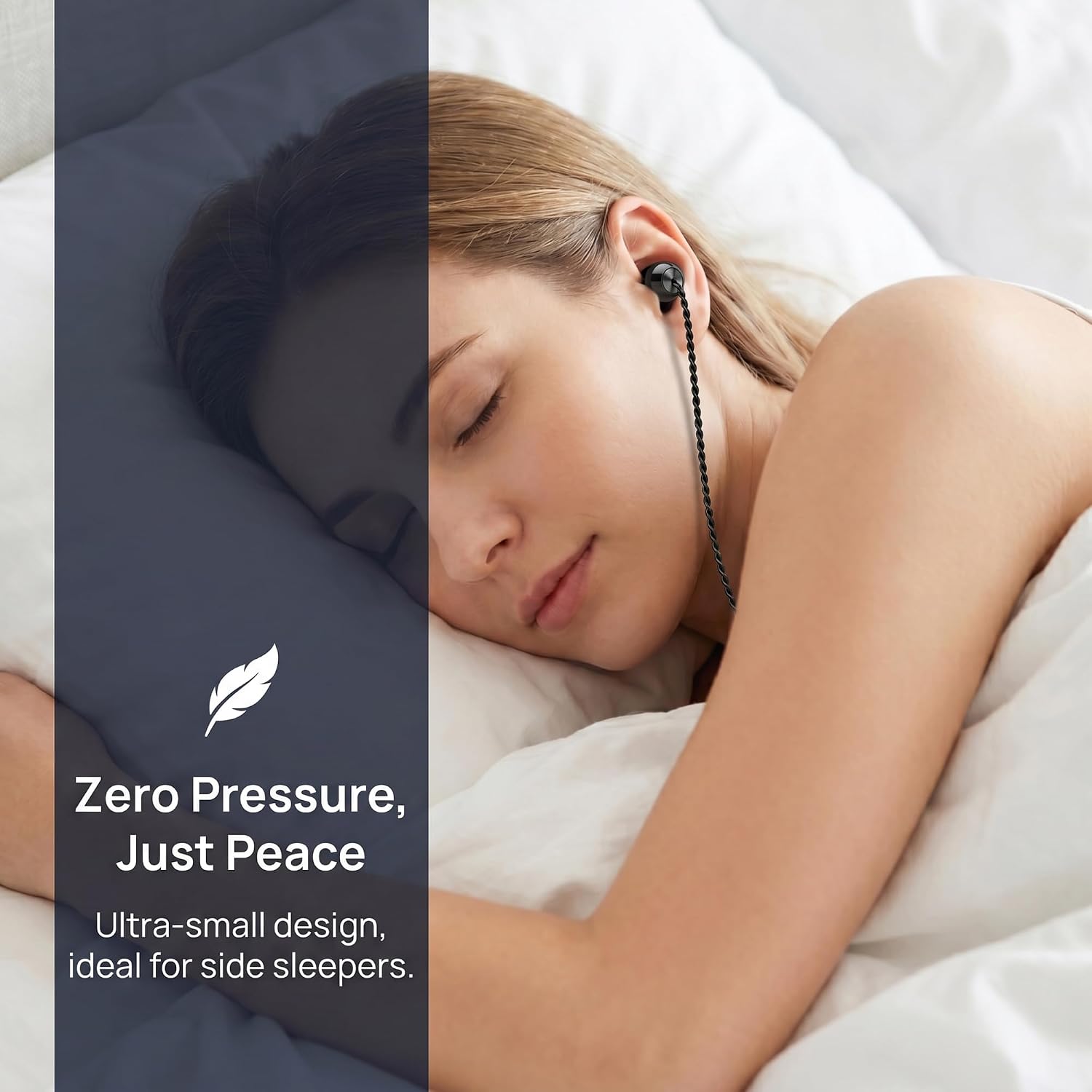 OFFBOX Sleep Earbuds USB-C Wired Tiny Soft in-Ear Headphones, Pain-Free Side Sleeper Noise Isolation HiFi Earphones with Mic, Snoring Block for Air Travel Nap Relax Daily Use image 5