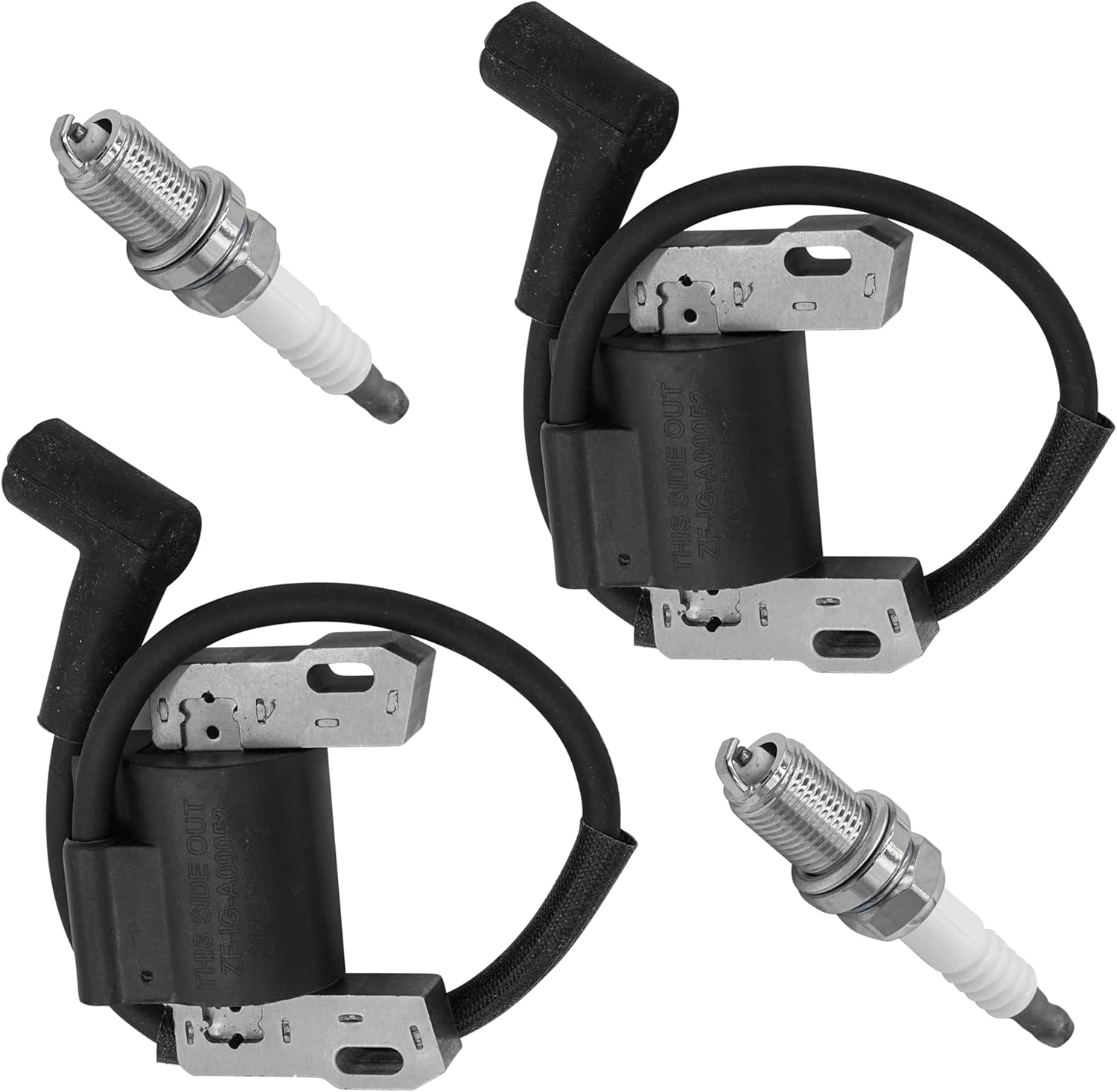 Caltric Ignition Coil with Spark Plug Compatible with John Deere Z355R Z365R Z375R ZTrak / Z225 Z235 Z245 Z255 EZtrak MIA12788 x2