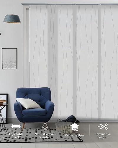 Miniatura 2 de GoDear Design Cortina deslizante ajustable de lujo de 458 a 86 pulgadas de ancho x 96 pulgadas de alto persiana vertical extensible de 4 rieles