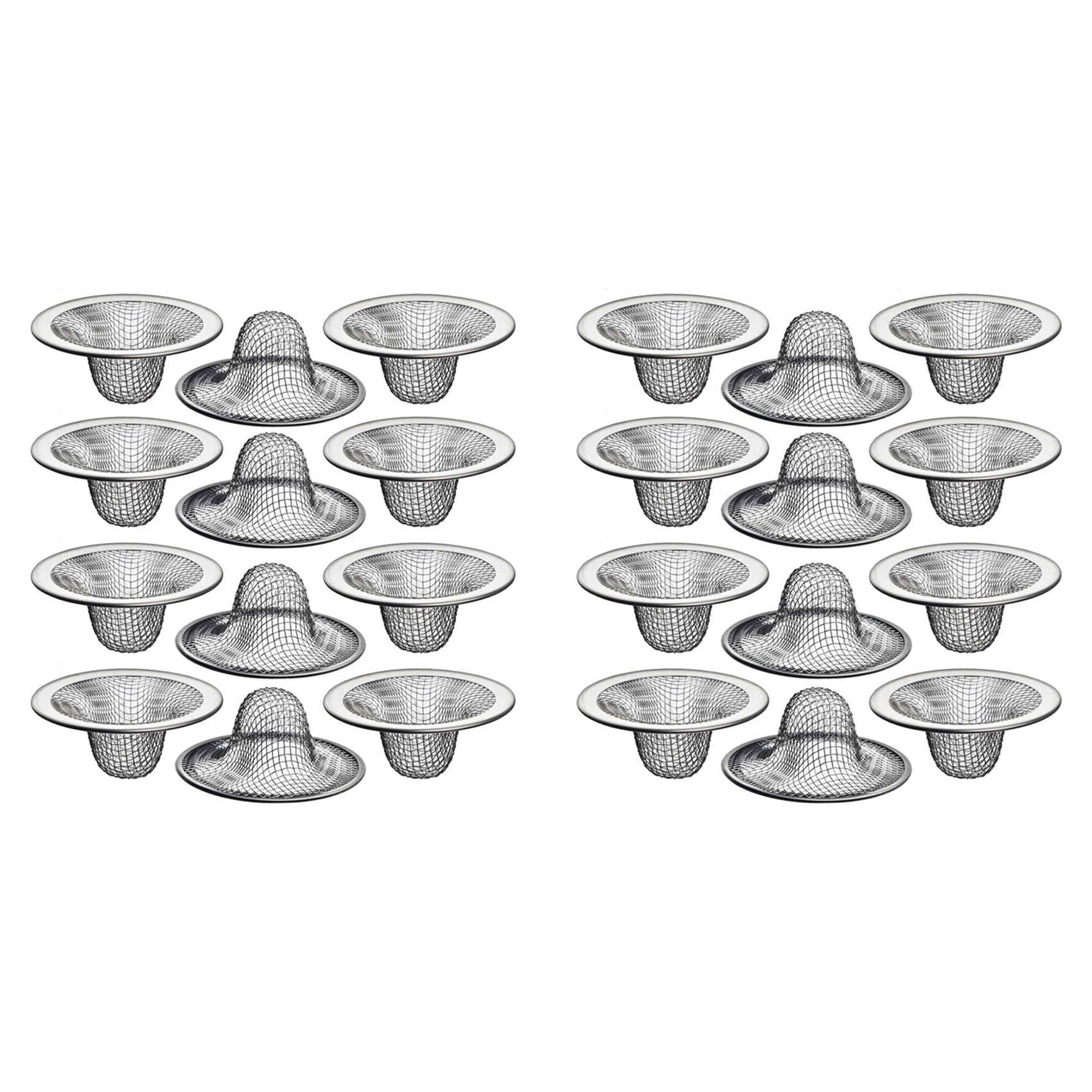 Jnchdghwa 24PCS 2.125Inch Top / 1Inch Basket- Mesh Sink Drain Strainer Hair Catcher for Bathroom Sink, Utility, Slop, Laundry, RV
