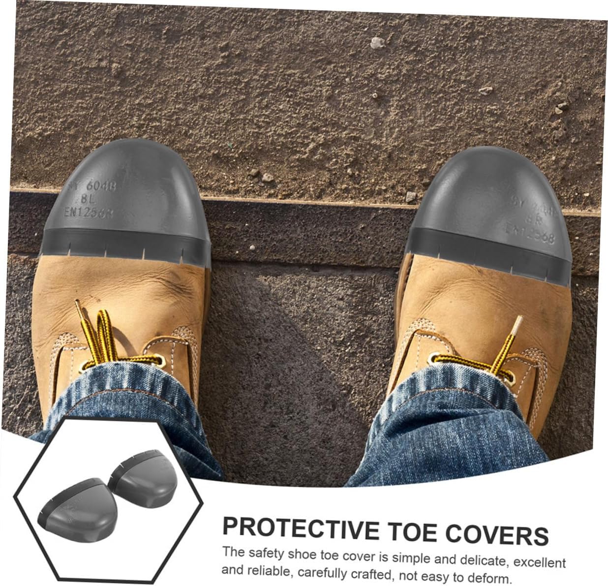 SMASOLO Men Safety Shoes Toe Covers Caps for Work Shoes Lightweight Protection