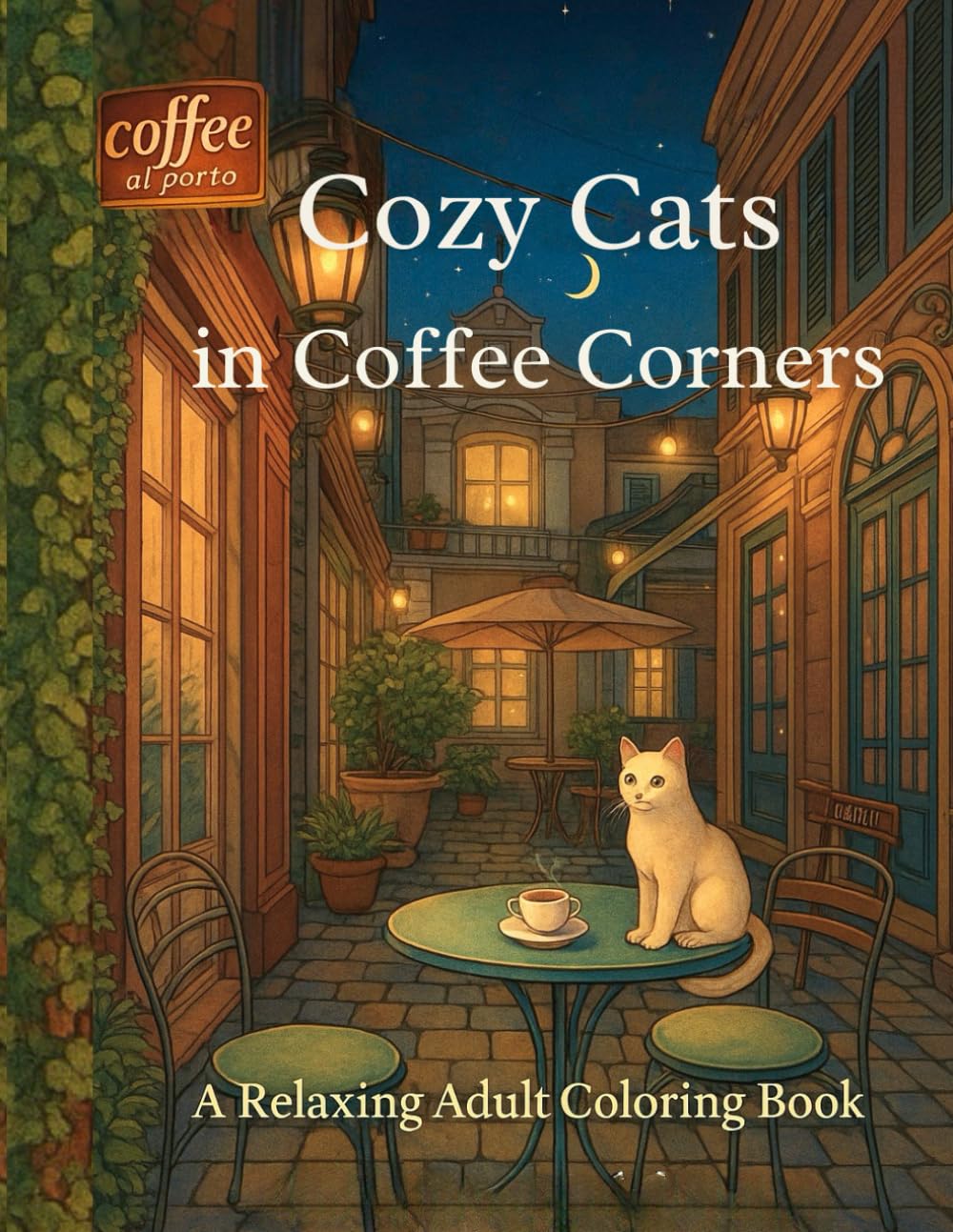 Cozy Cats in Coffee Corners: Coloring book for adults