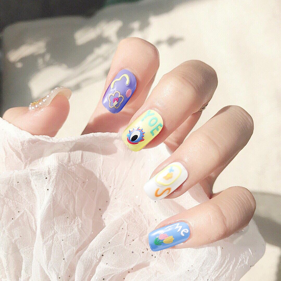 Amazon.co.jp: Zayookey ネイルアートシール レリーフ彫刻ネイルシール  