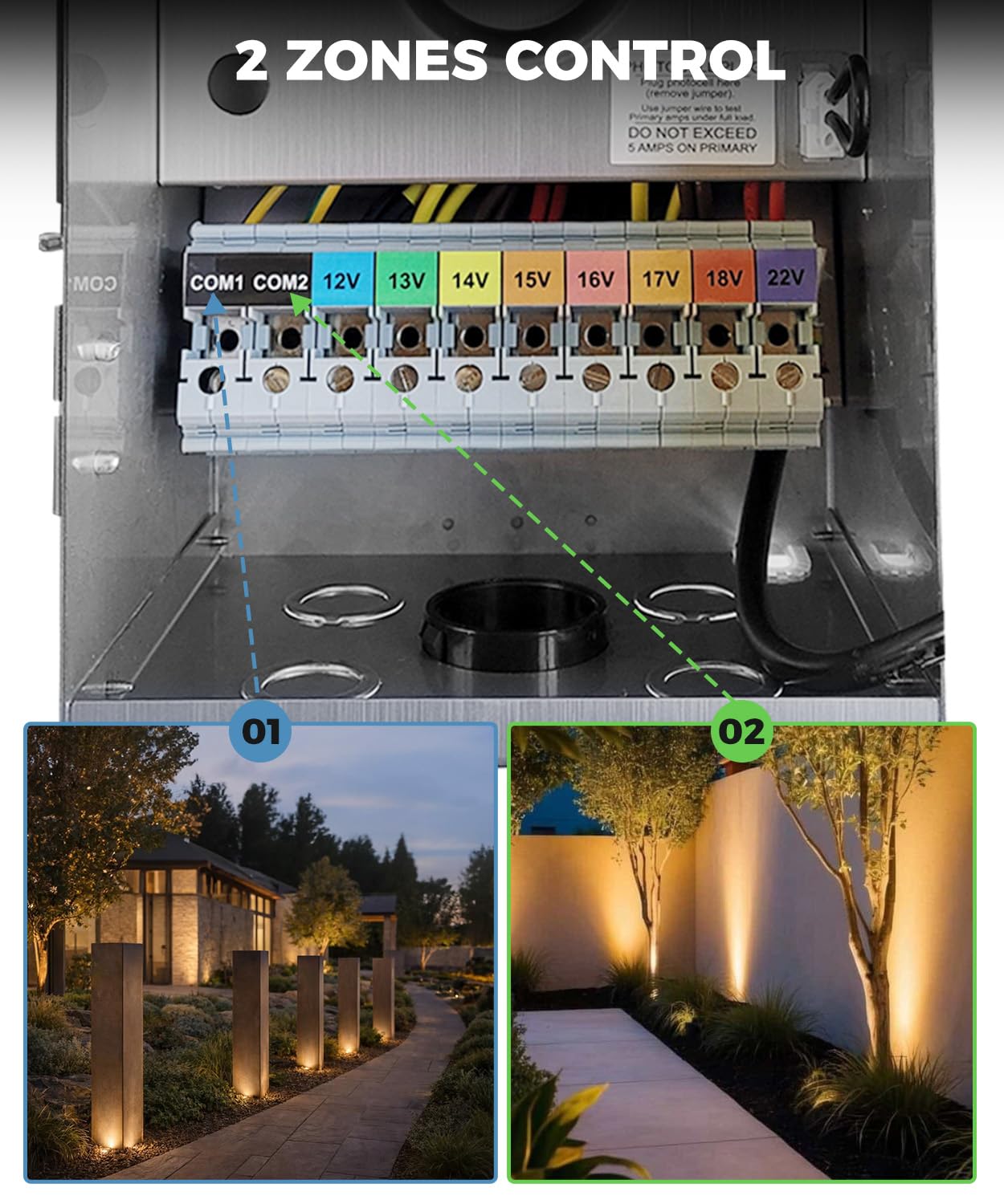 MALORY 600W Low Voltage Transformer for Landscape Lighting,120V AC to 12/13/14/15/16/17/18/22V Multi-Tap Power Supply for Outdoor Landscape Lights,Yard Lights,Garden Lights thumbnail