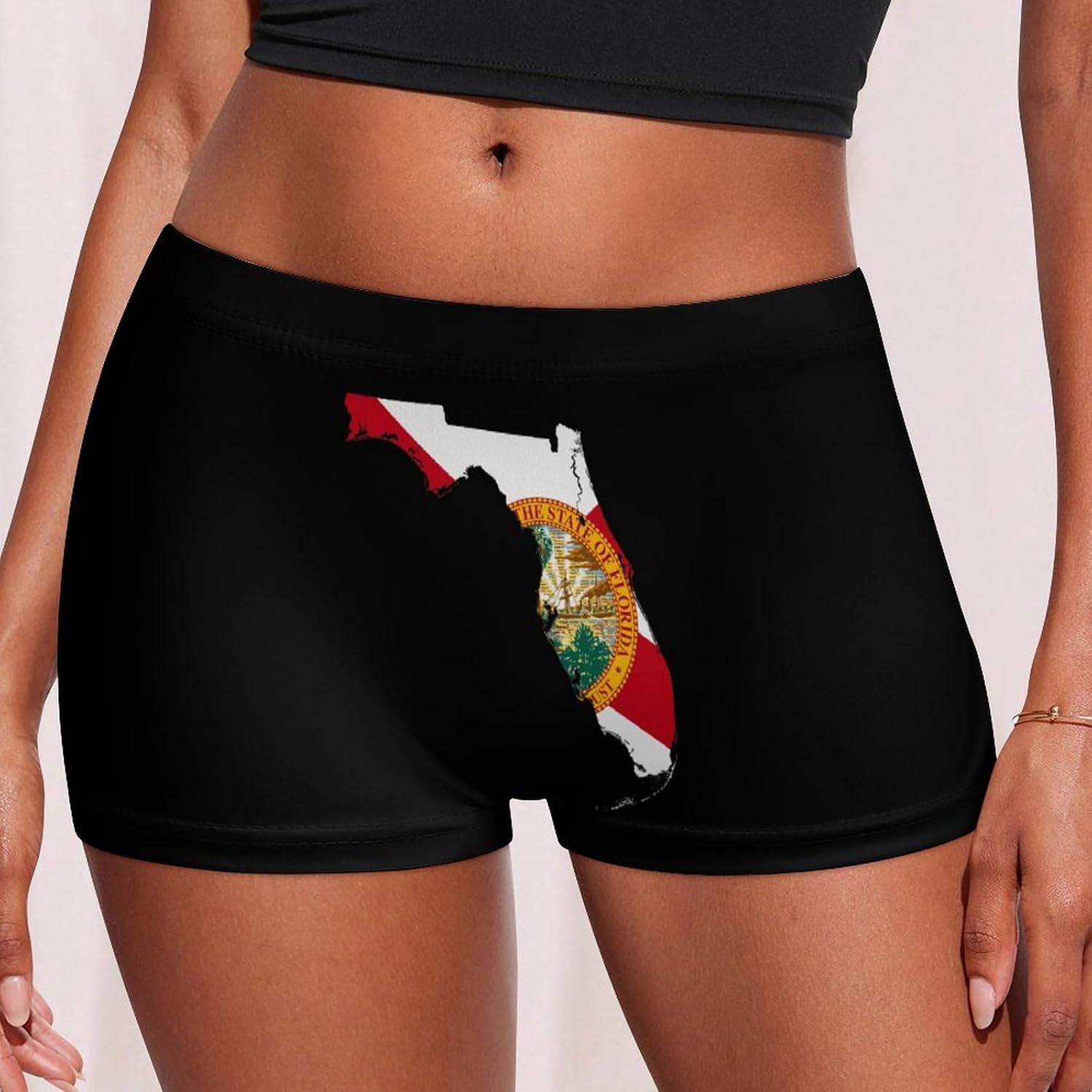 Florida Map Flag Funny Women's Boxer Briefs Breathable Underpants Trunks Stretch Underwear