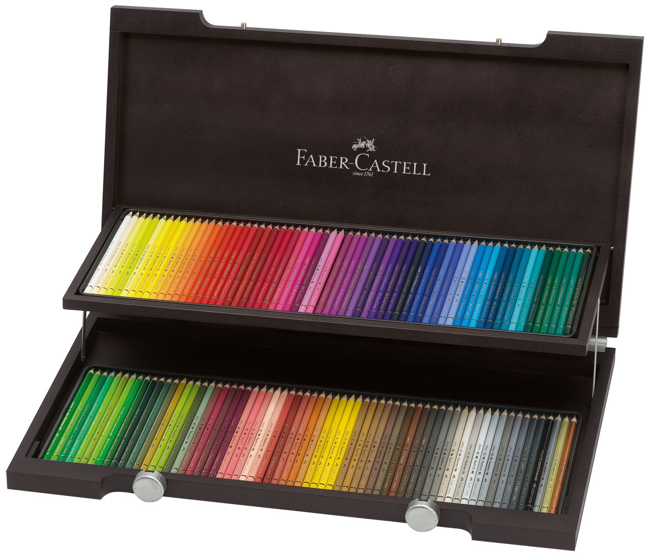Faber-Castell 110013 - Holzkoffer mit 120 Polychromos Farbstiften Limited Set [ inkl. Spitzmaschine groß ]