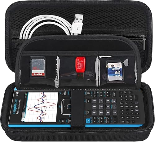 BOVKE Funda para calculadora Texas Instruments TI-Nspire CX II CASCX IICX CASCX CASCX Calculadora gráfica a color y más, bolsillo de malla extra