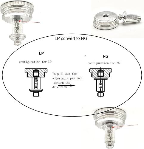 Miniatura 8 de Regulador convertible de presión LPG y NG con conexión de entrada y salida de rosca de 12"-14NPT, presión de entrada de 12 PSI y presión de salida