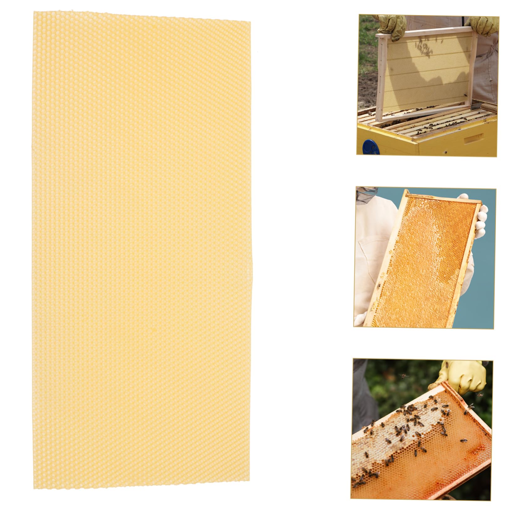 VANZACK 30 Láminas Base de Panal de Abejas de Cera Natural para Apicultura, Alta Producción y Rápida Formación de Colmena, Color Amarillo, Ideales para Manualidades y Fabricación de Velas