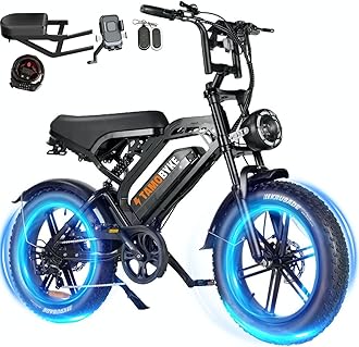 Moped Style 750W/1500W Electric Bike for Adults,28mph/30mph/33mph Ebike&34-80Miles PAS Range,48V15.6ah/18.2ah/ (874Wh) Larger Battery, 20'' Fat Tire Electric Bike,UL Safety Certified.