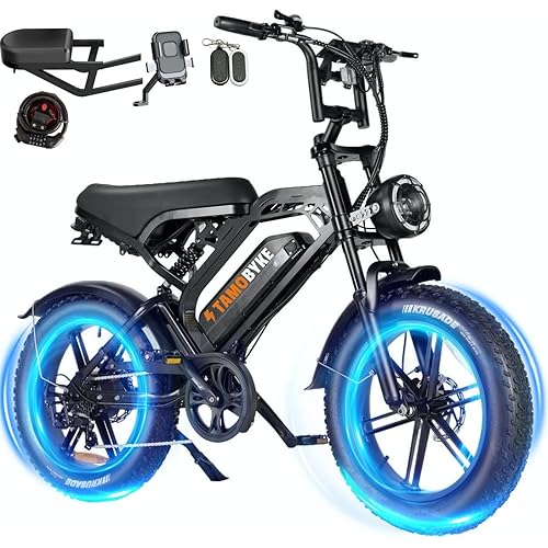 Moped Style 1500W/2000W Electric Bike for Adults,28mph/30mph/33mph Ebike&34-180Miles PAS Range,48V15.6ah/18.2ah/ (874Wh) Larger Battery, 20'' Fat Tire Electric Bike,UL Safety Certified.