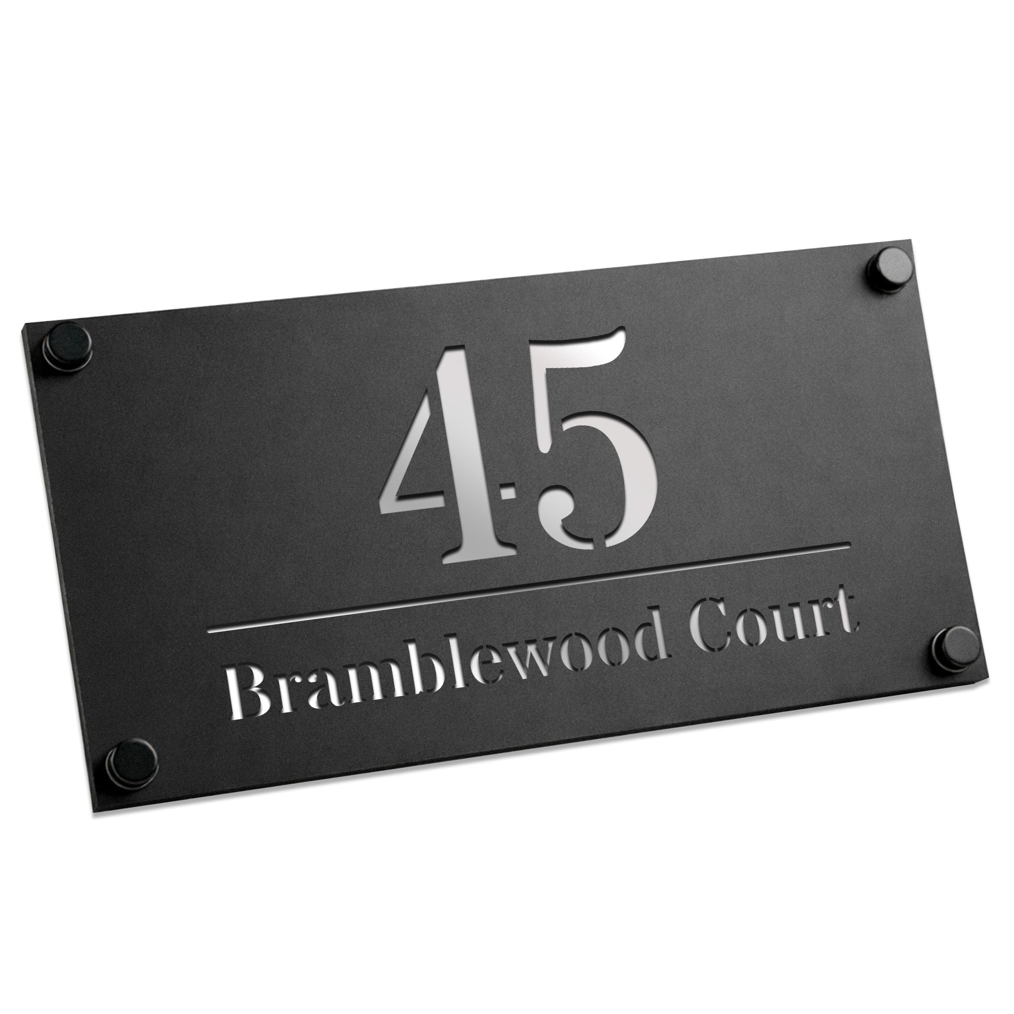 RED OCEAN Number Signs Personalised House Laser Cut Door Street Address Black Plaque Modern House Sign