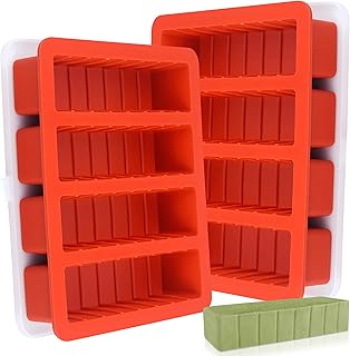 2Pcs Silicone Butter Tray with Lid, Non-Stick Silicone Butter Mold with Lids for Making Butter, Standard Butter Mold Size for Homemade Butter (Standard with Scale Markings(Lid))