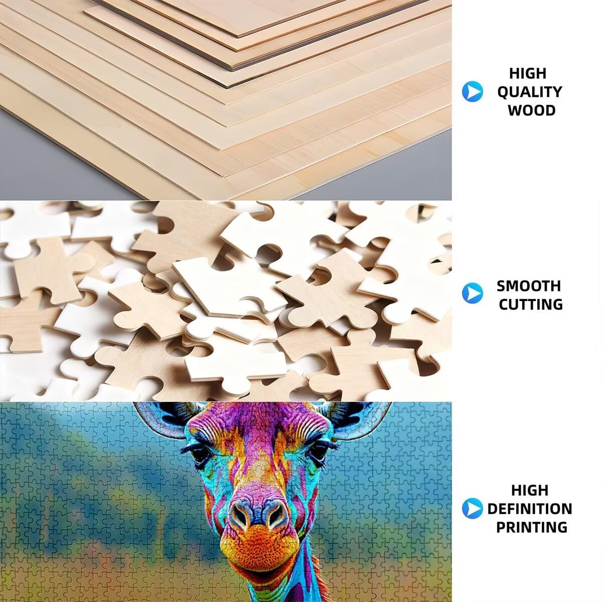 Puzzle 1500 Piezas Adultos, Puzzle 1500 Piezas de Madera, Rompecabezas para Adultos Animal Patrón, Rompecabezas Desafiante para Toda la Familia, Regalos Originales para Mujer, Tema: Jirafa, B-86