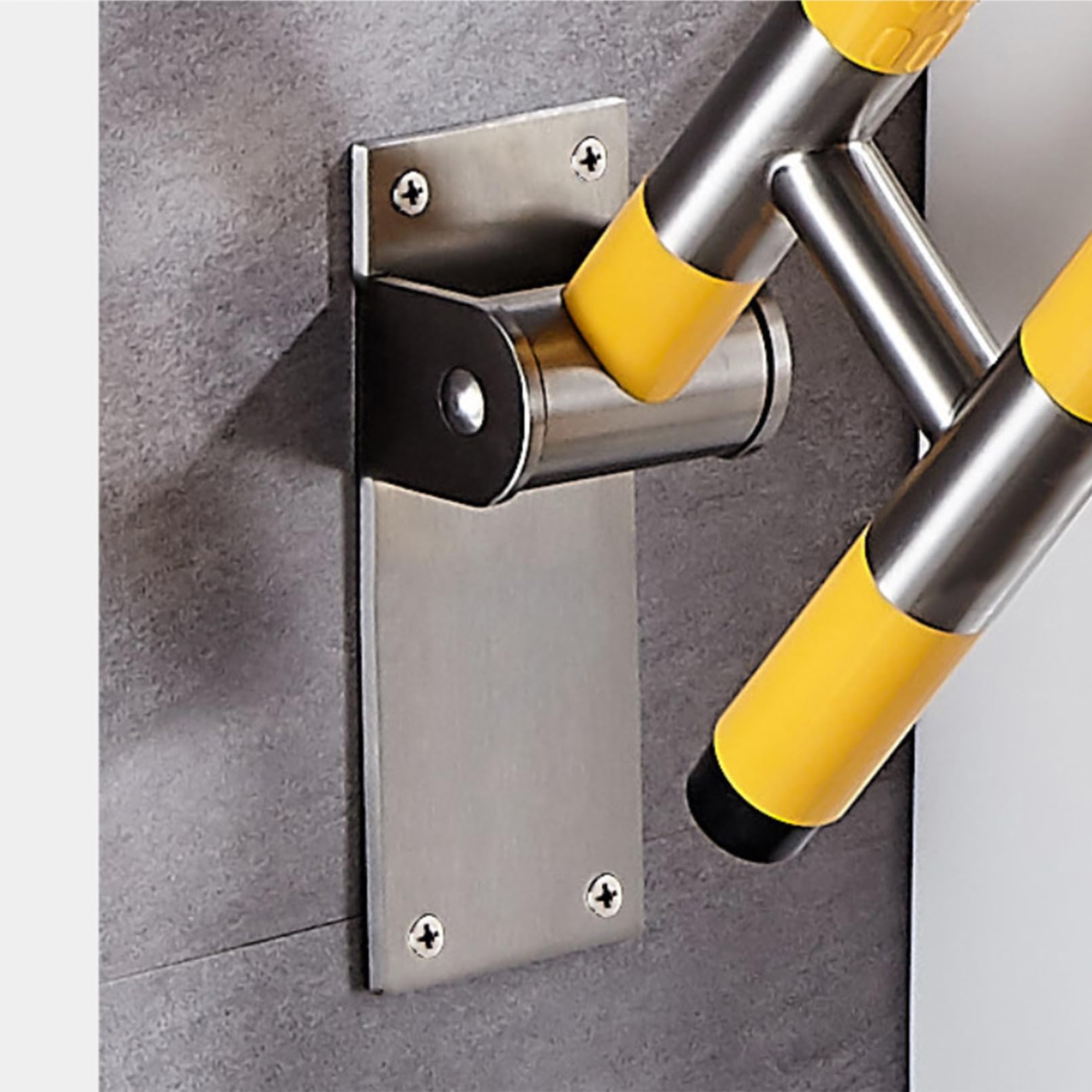 Asa De Seguridad para Baño Barra de Apoyo para Inodoro Barra abatible inoxidable adaptado a personas mayores y con minusvalías Agarraderas asidero plegable resistencia al deslizamiento (75cm,blanco)