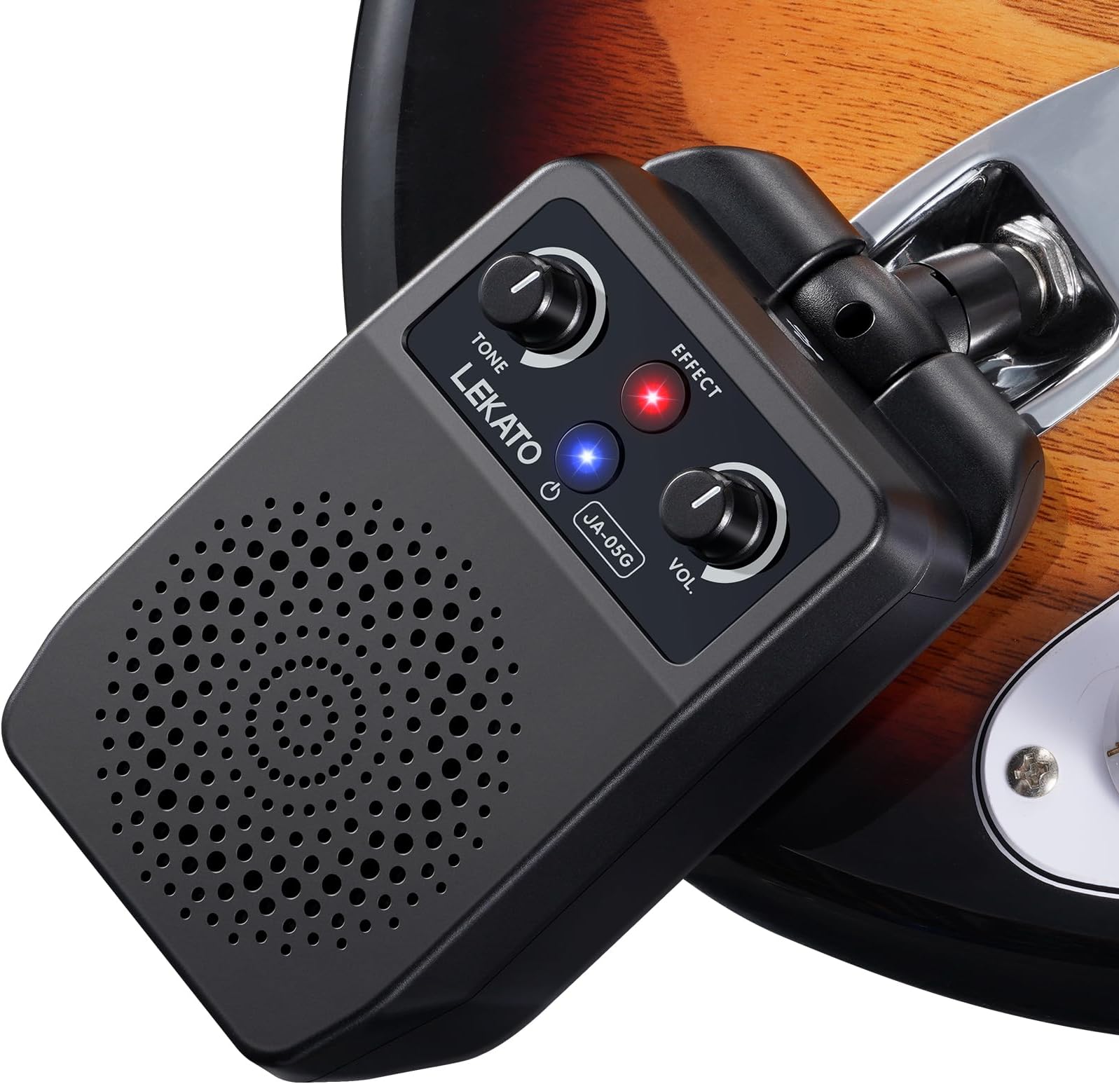 LEKATO Portable Guitar Amp 5W, Plug in Mini Electric Guitar Amplifier, Rechargeable Pocket Guitar Amp Combo with Bluetooth, Built-in Multi Effects, Clean Overdrive Distortion Reverb