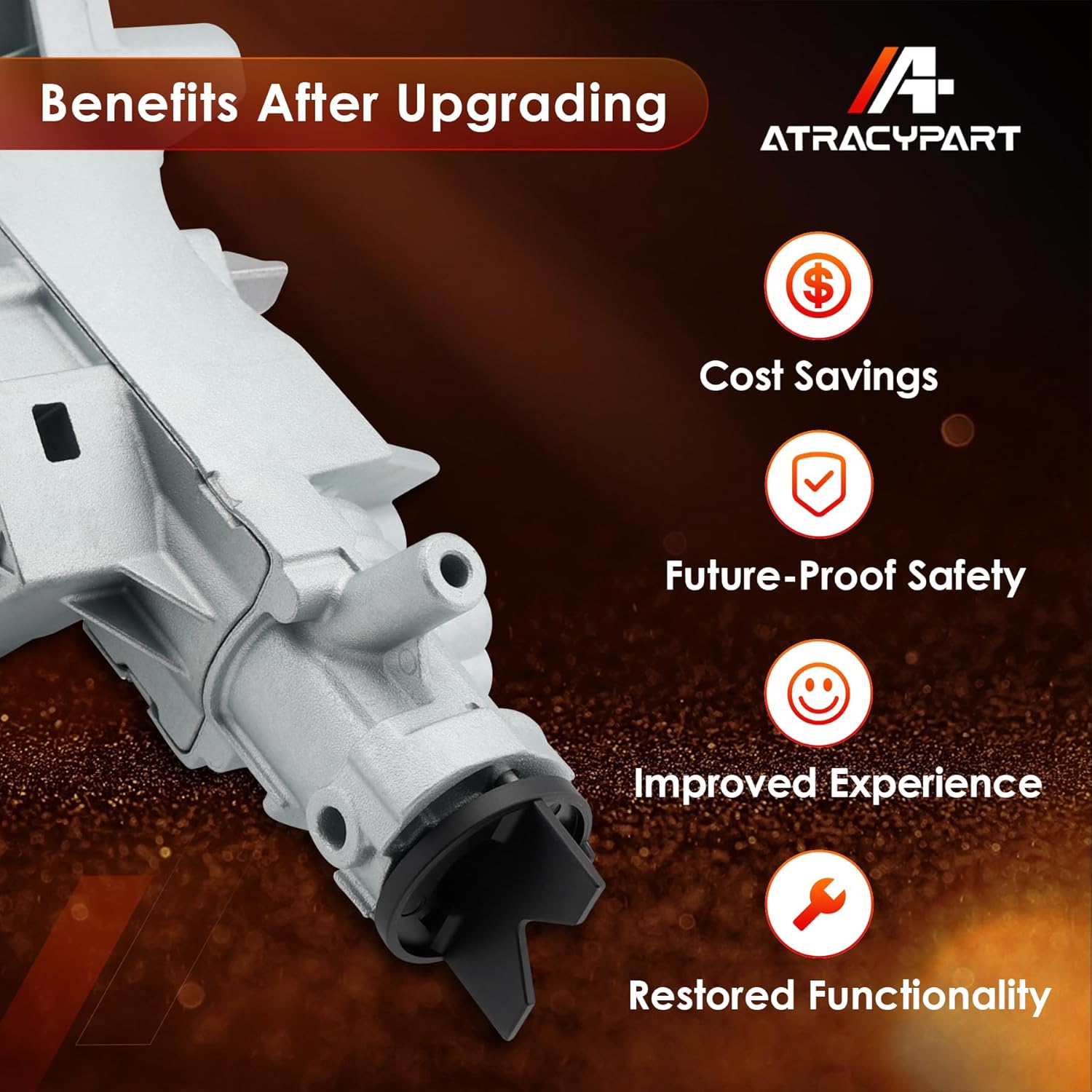 Ignition Lock Cylinder Housing, Compatible with 2017-2020 Jeep/Chrysler/Dodge - Wrangler/Compass/Patriot/Liberty/PT Cruiser/Pacifica/200/Avenger/Nitro, Steering Column Switch Housing, # 68054822AB