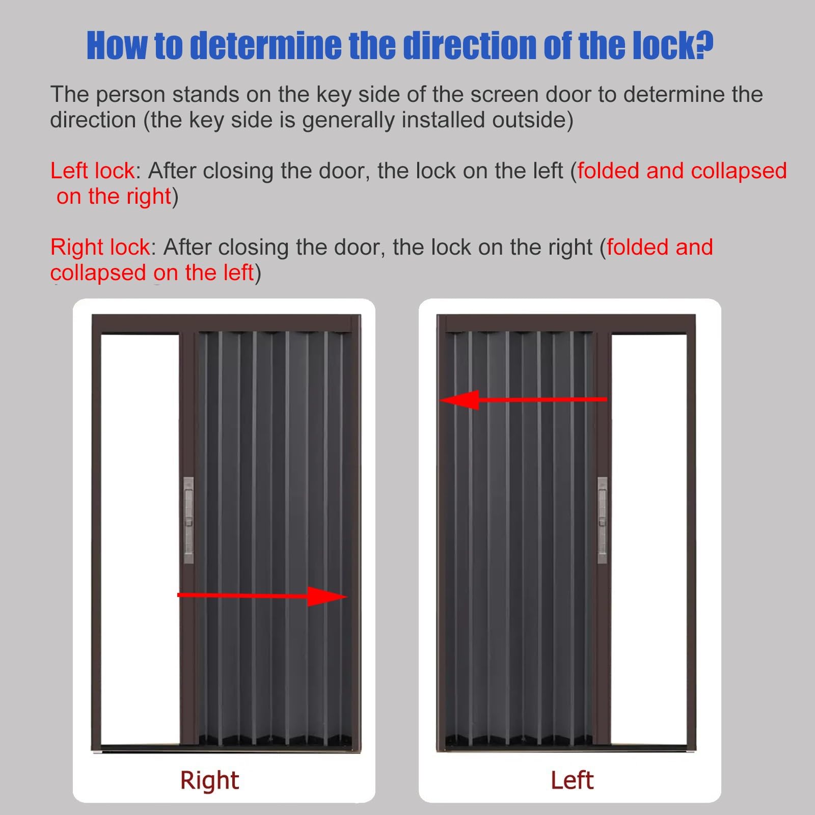 Porta a soffietto a fisarmonica con cancello scorrevole retrattile e serrature, facile installazione per interni ed esterni