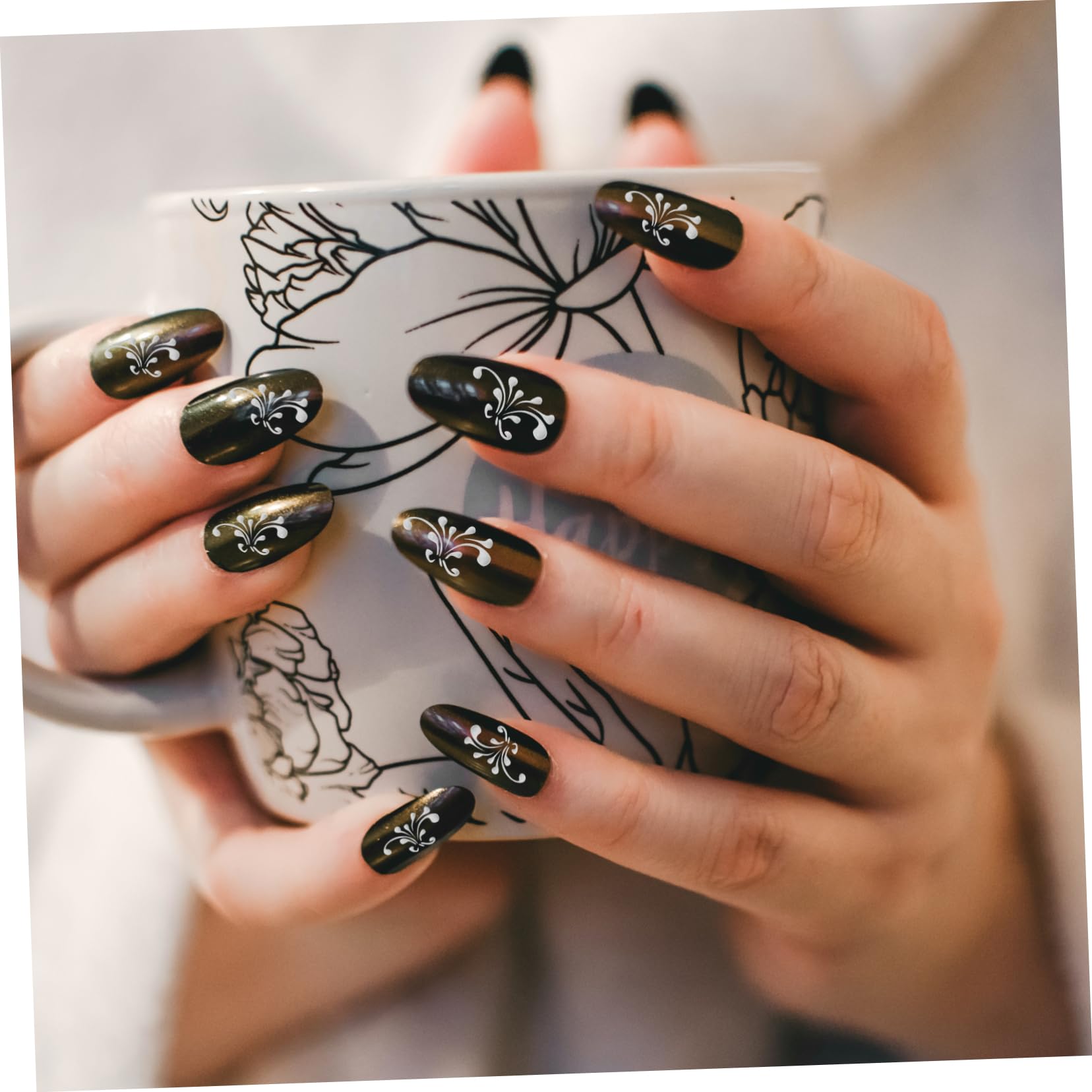 Healeved 16hojas Pegatinas De Uñas Relieve Para Decoración De Manicura De Calcomanías Autoadhesivas Para Fiesta y Uso Personal Accesorios De Uñas Para Mujeres y Niñas